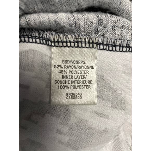 Van Heusen gray floral light sweater shirt sheer split back women's size small - Picture 6 of 6